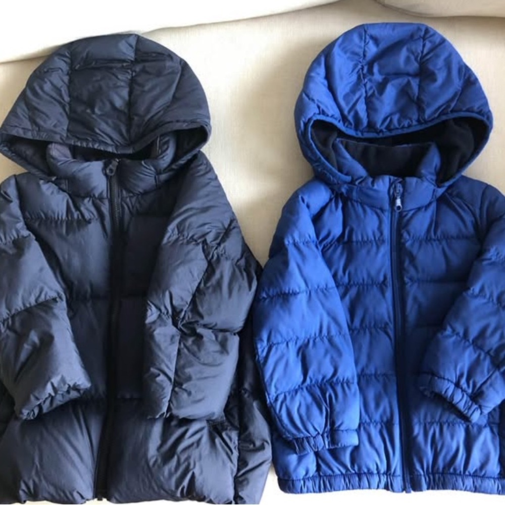 Uniqlo Baby Puffer Coats - Navy and Royal Blue 18-24M